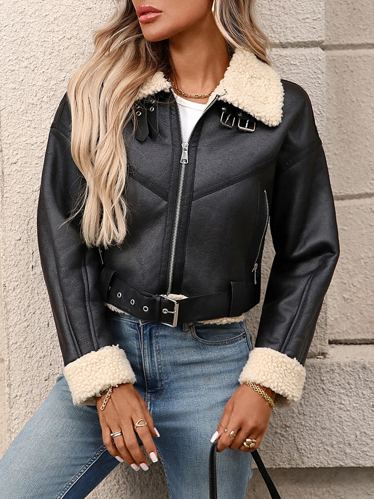 LuxeFur Biker Jacket